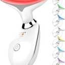7 Color Face and Neck Massager Light Therapy, Red Light Based Facial Massager for Skin Care, Firming, Smoothing (White)