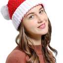 HINDAWI Christmas Santa Hat for Adult Women Men Kids Girl Boy Xmas Ski Knit Warm Hat Festive Holiday Cap