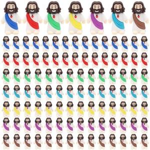 Owurha 100 Pcs Baby Jesus Figures Mini Jesus Figurines in Bulk Original Design Tiny Miniature Jesus Figures for Hide and Seek, Religious Party Favors, Sunday School, Baptism Gift, Easter Egg Stuffers