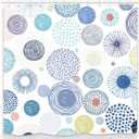 Modern Design Colorful Circles and Fireworks Fabric Shower Curtains Bathroom Dcor Machine Washable. Blue