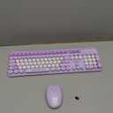 Wireless Keyboard and Mouse Combo, Mofii 106 Round Keys with OTG Adapter Full Size Cute Colorful Bunny Cute Design Wireless Typewriter for MacBook Windows Laptop Tablet Purple