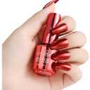 Metallic Nail Polish, Mirror Nail Polish, Quick Dry Nail Lacquers, Long-Lasting Shiny Nail Art Polish (Rust Red, 8ml)