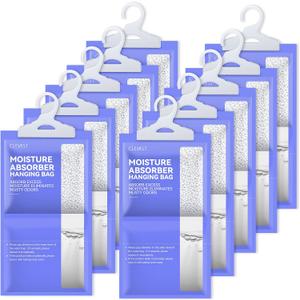 CLEVAST Moisture Absorbers Packets 10 Pack, Dehumidifier Bags for Closet, Unscented Hanging Humidity Absorber in Wardrobes, Bedrooms, Bathrooms (Net Wt. 230g/Pack)