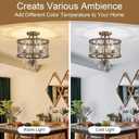 Farmhouse Crystal Ceiling Light Fixture, 3-Light Semi Flush Mount Crystal Chandelier Light Fixture Rustic Vintage Bronze Pendant Ceiling Lamp for Hallway Corridor Kitchen Entryway Bedroom Living Room