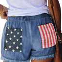 YOCUR Womens Lightweight Shorts Casual Baggy Trendy Hot Pants Elastic Waist Drawstring Comfy Shorts (Blue, M)