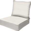Honeycomb Outdoor Deep Seat, 24" W x 23" D, Textured Solid Bone Outdoor Chair Cushion
