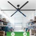 HVLS Large 108 Inch Industrial Ceiling Fan, Big Assed Commercial Ceiling Fan With Remote, Adjustable Height, 8 Blade DC Motor, Ceiling Fan Without Light, Garage Fan For Shop, Porch, Patio, Warehouse