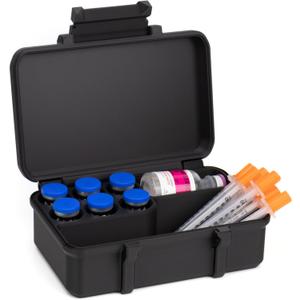 10ml and 30ml Vial Case - Travel Case with Space for Syringes and Skin Prep Wipes - Fits Six 10ml Vials and One 30ml Vial