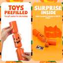 6 Packs Halloween Crackers Thanksgiving Crackers No Snap Party Favors with Wind up Pumpkin Paper Hat Holiday Table Favor Supplies Racing Game for Adults Fall Autumn