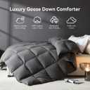 L LOVSOUL Goose Feather Down Fiber Comforter California King Size, 100% Organic Cotton Fabric Duvet Insert,1200TC,750+Fill Power, Hotel Collection, All Season Grey Bedding Comforters with 8 Tabs