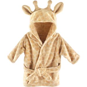 Hudson Baby Unisex Baby Plush Animal Face Bathrobe, Giraffe, 0-9 Months