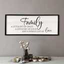 Family A Little Bit Of Crazy Sign Wall Decor 40"15" Rustic Farmhouse Living Room Large Soild Wood Framed Hallway Hanging Sign Aesthetic Inspirational Quotes Entryway Home Wall Art (Black)