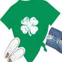 St Patricks Day T Shirt Womens Shamrock Tee St Paddys Day Holiday Clover Short Sleeve Tops Tee (Green, S)