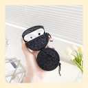 2 x Cute Case Cover Compatible with AirPods 3rd with Carabiner Keychain Hook,Funny Unique 3D Soft Silicone Shockproof Protective Skin Case Cover for Airpod 3rd Case-Biscuits (Black)