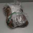 Brown faux leather bomber jacket with fleece lining, ribbed waistband and cuffs, zippered front pockets, S