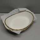 2 Tier Ceramic Fruit Bowl for Kitchen Counter, Tiered Fruit Basket for Countertop, Modern Multi Layer Fruit Display Stand for Party, Cute (Gold-rimmed, Small)