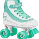 Roller Derby Firestar Youth Skates for Girls, Boys, Beginners, Kids (2, White/Mint)