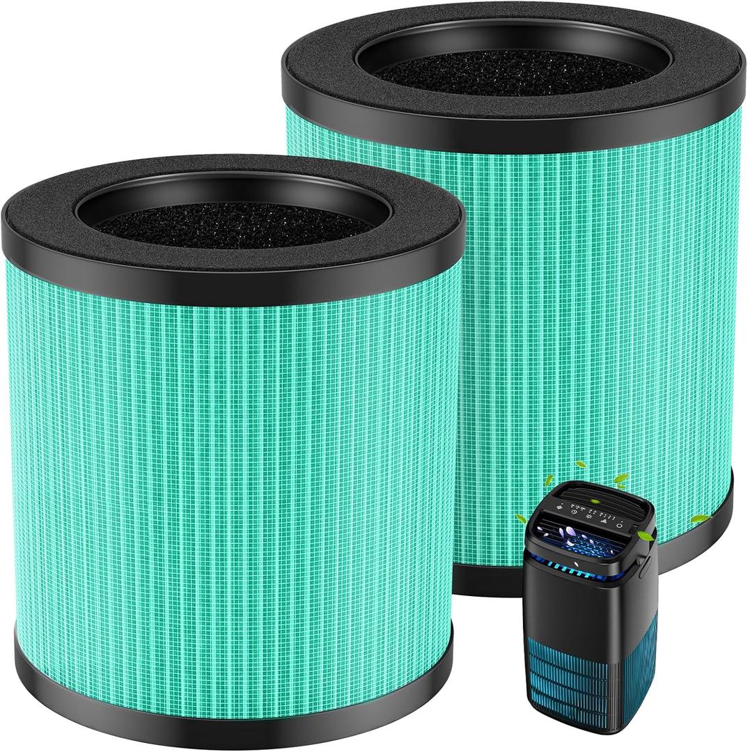 MJ002H Pet Care Replacement Filters, Compatible with POMORON MJ002H Air Purifiers, Hepa Filter, Activated Carbon, High Performance 4-Layer Filter, Part #MJ002H-RFA, 2 Pack