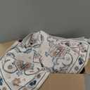 Rugflix 8x10 Area Rug for Living Room, Vintage Washable Area Rug Non Slip Backing Low Pile, Floral Soft Foldable Carpet for Bedroom Dining Room, Brown/Beige