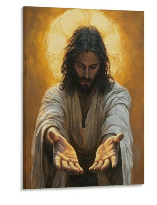 Jesus Christ Wall Decor Poster - Hand of God - I Am Always with You Canvas Print Wall Art Poster Gifts Bedroom Prints Home Decor Hanging Picture Canvas Painting Posters 24x36inch(60x90cm)