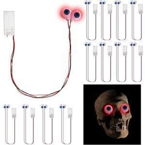 Xuhal 12 Pcs Halloween LED Glowing Light for Mask Costume Skull Skeleton 24'', Battery Not Include (Red)