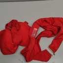 Womens Bikini Set Two Piece Swimsuit with Metal Accent Top High Cut Bottom (Small, Red)