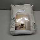 NICETOWN Natural Room Divider Sliding Glass Door Curtain 96 inches Long 100 inch Wide Blackout Thick Faux Linen Drape - Sound Dampening Rod Pocket/Back Tab/Hook Belt for Living Room, 1 Panel