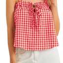 MISSACTIVER Plaid Tie Front Crop Tank Tops for Women Cute Sleeveless Gingham Camisole Square Neck Backless Cropped Vest Tops Size S