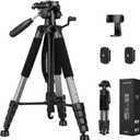 JOILCAN Tripod Camera Tripods, 74" Tripod for Camera Cell Phone, Heavy Duty Tripod Stand, Professional Travel Tripods Compatible with Canon iPhone DSLR, Starry Gray