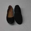 Amazon Essentials womens Belice Slip On Ballet Flat (12, Black Faux Leather)