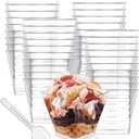 100pcs 4 oz Dessert Cups with Spoons Parfait Cups Appetizer Cups Small Dessert Cups Dessert Bowls for Tasting Party Desserts Mousse Puddings Ice Cream