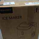 EUHOMY Nugget Ice Maker Countertop with Handle, Ready in 6 Mins, 34lbs Per Day, Removable Top Cover, Auto-Cleaning, Portable Sonic Ice Maker with Basket and Scoop, for Home/Party/RV/Camping (Black)