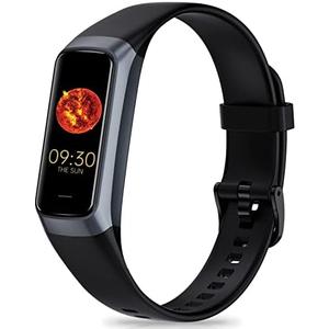 Zeacool Fitness Tracker with 24/7 Heart Rate, Blood Oxygen Blood Pressure Sleep Monitor, Activity Trackers 5 ATM Waterproof,Step Calorie Counter Pedometer Health Smart Watch for Women Men (Black)
