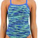 TYR Women's Durafast Elite Diamondfit Swimsuit (30, Blue/Green)