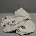 NICETOWN Natural Linen Curtains Flax Texture for Bedroom, Rustic Grommet Top Linen Blend Semi Sheer Privacy Added Window Treatments Light Filtering for Living Room, 55" W x 63" L, Set of 2