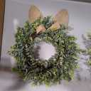 Easter Bunny Wreath Artificial Flower Front Door Wreath with Bowknot Garland for Cafe Farmhouse Decor
