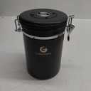 Coffee Gator Coffee Canister, 22oz Airtight Stainless Steel Kitchen Food Storage Container with Date Tracker, Valve, Scoop for Sugar, Grounds, Beans, Tea, Sugar, Cereal, Flour, Cookies Jars - Black