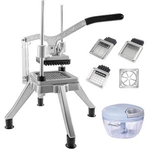 Commercial Vegetable Fruit Chopper W/6-Wedge Slicer&1/4&3/8&1/2" Blade Professional Food Dicer French Fry Cutter Onion Slicer Stainless Steel For Tomato Peppers Potato Mushroom