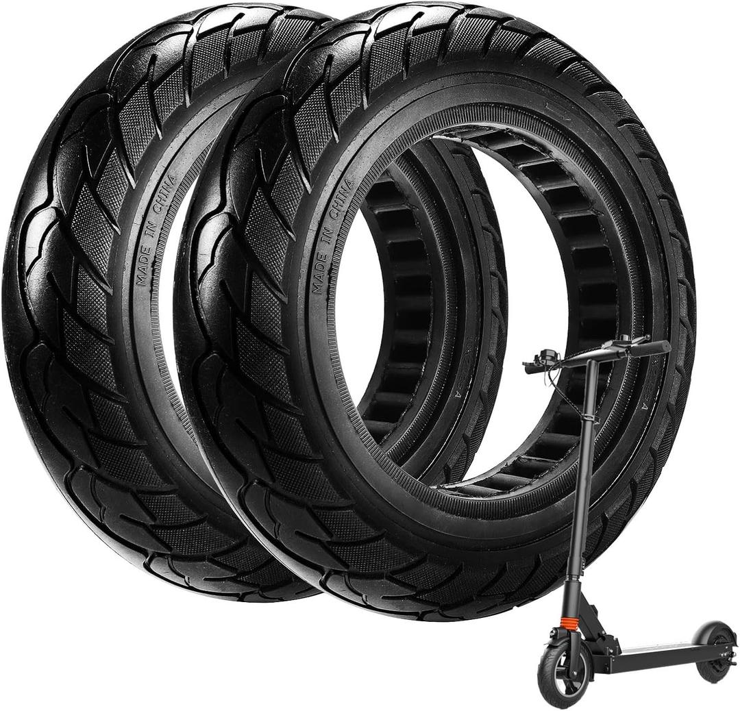 2 x 2-pack 10x2.125 Solid Tire,10 inch Shock Non-Pneumatic Scooter wheels,10x2.125 Explosion-Proof Tubeless Tyre Front/Rear Tire Replacement Wheel For Electric Scooter Accessories