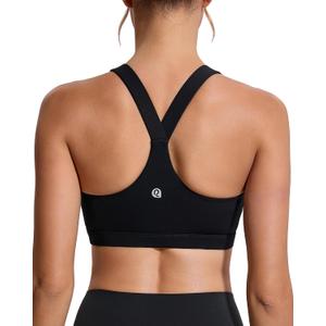 RUNNING GIRL Sports Bras for Women, Molded Cup High Impact Sports Bra Workout Bras for Women High Support Racerback (Black, M)