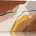 Abstract Wall Art for Living Room Boho Wall Decor Mid Century Modern Prints Pictures Abstract Geometric Painting for Bedroom Orange Minimalist Artwork for Bathroom Home Office Decorations (36"L x 24"W)