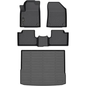 HAFIDI Floor Mats & Cargo Liner Set Fit for 2019-2023 Jeep Cherokee All Weather Protection TPE Anti-Slip Automotive Full Set Floor Liners Custom Accessories - Black