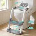 Potty Training Seat with Step Stool Ladder, Toddler Toilet Seat for Boys Girls, Adjustable 6 Heights Fits Round & Elongated Toilets, Anti-Slip Pads & Leak-Proof Guard