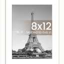 upsimples 8x12 Picture Frame, Display Pictures 6x8 with Mat or 8x12 Without, Wall Hanging Photo Frames, White, 1 Pack