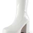 DREAM PAIRS Women's Mid Calf Gogo Boots Platform High Chunky Block Heel Square Toe Ankle Boots Size 7