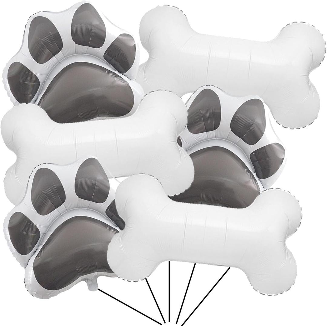 DYT 6 Pcs Dog Bone & Paw Print Foil Balloons, 30 Inch, White, Reusable, Pet Birthday Party Decoration Supplies DYT 6 Pcs Dog Bone & Paw Print Foil Balloons, 30 Inch, White, Reusable, Pet Birthday Party Decoration Supplies