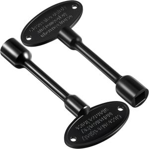 Tondiamo 2 Pcs Universal 3-Inch Gas Valve Key Fireplace Key for Gas Fire Pits Polished Brass Replacement for Outdoor Fireplace Fits Both 1/4-in and 5/16-inch Turn Ball(Black)