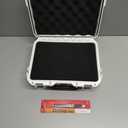 1 Pcs 11.3 x 8.7 x 4.2 Inch Waterproof Hard Case with DIY Customizable Foam Insert Portable Protective Case with Knife for Camera Drones Equipments Tools Test Instruments (White)