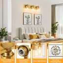 Modern Bathroom Light Fixtures Over Mirror, Vanity Lights for Bathroom Wall Sconces with Clear Glass Shades, E26 Socket (Bulbs Not Included), 3 Light, Brass