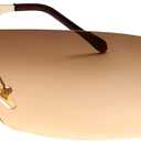 SENMARIES Rimless Y2k Sunglasses For Women Men Rectangle Vintage glasses Fashion Flame Metal Sunglass Frameless Retro Eyewear (Gray Gradient Brown)